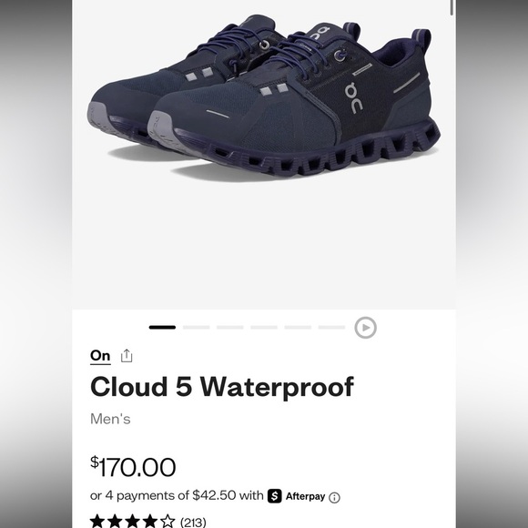 On Running Cloud 5 Waterproof Midnight Magnet Size M 9.5 or W 7.5 - 59.98143 - Picture 2 of 15